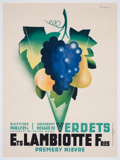Verdets Ets Lambiotte Fres 1934 French Wine Advertising Poster, Lajos Marton