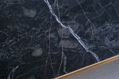 Verdi Coffee Table — Small — Patinated Brass Base — Rare British Marble Top