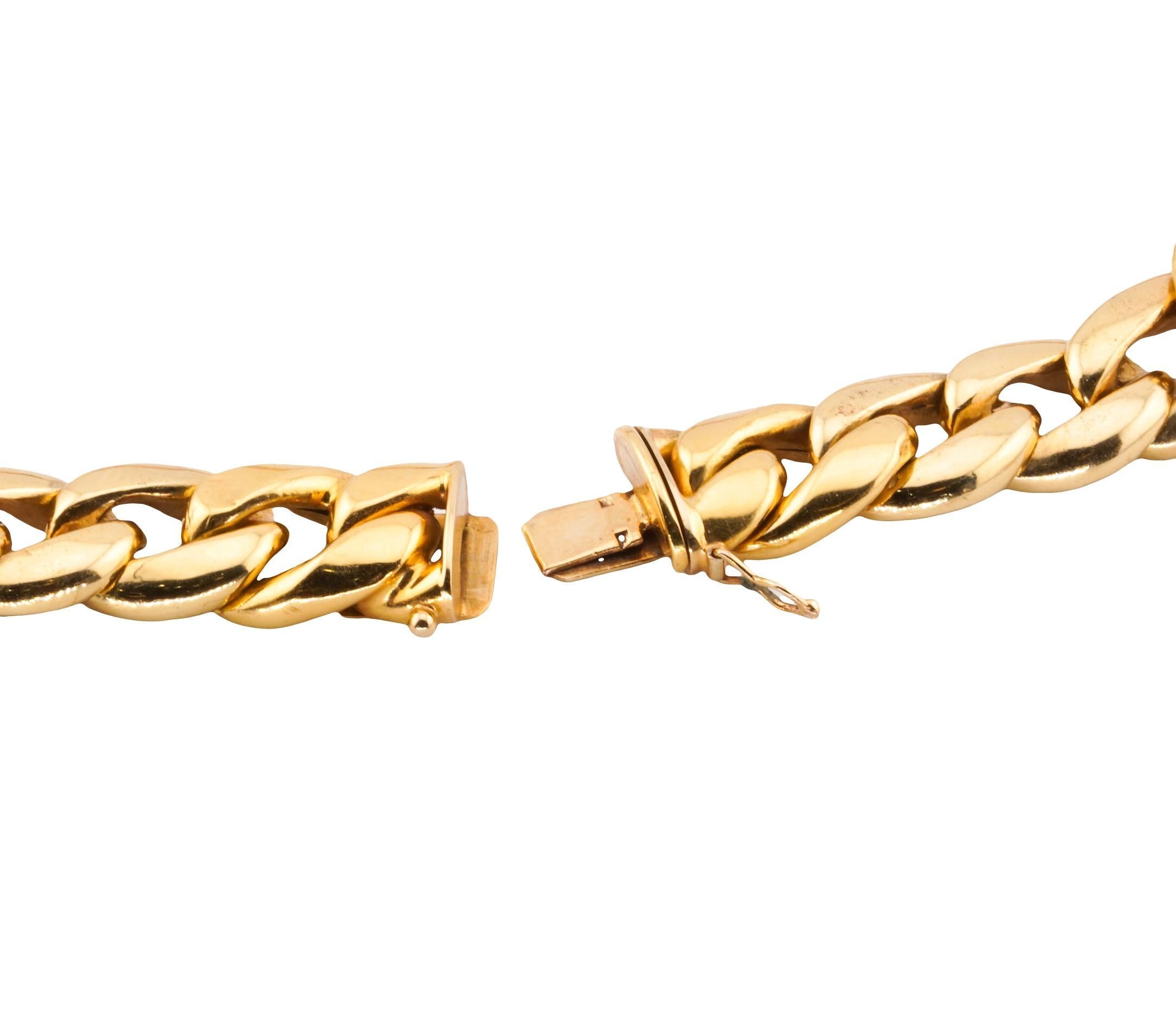 Verdi Gioielli 18k Gold Münze Diamant Cabochon Rubin Smaragd Kubanische Link Halskette im Angebot 1