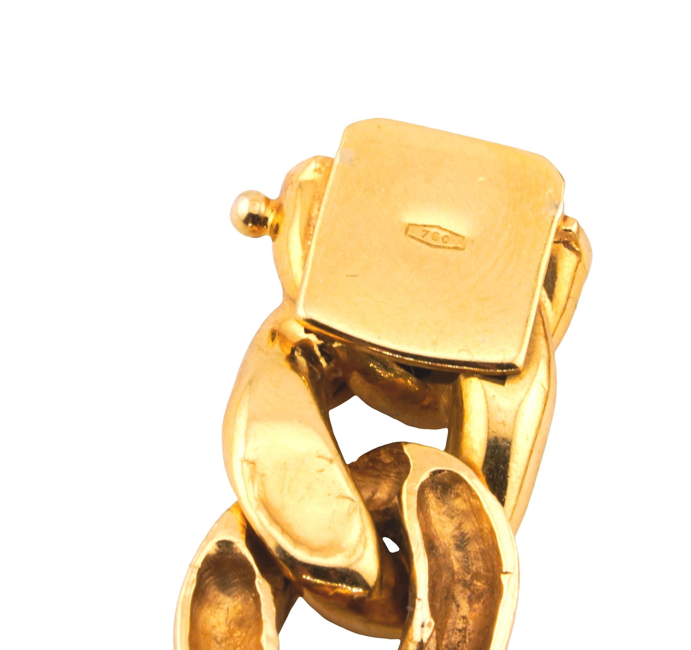 Verdi Gioielli 18k Gold Münze Diamant Cabochon Rubin Smaragd Kubanische Link Halskette im Angebot 3