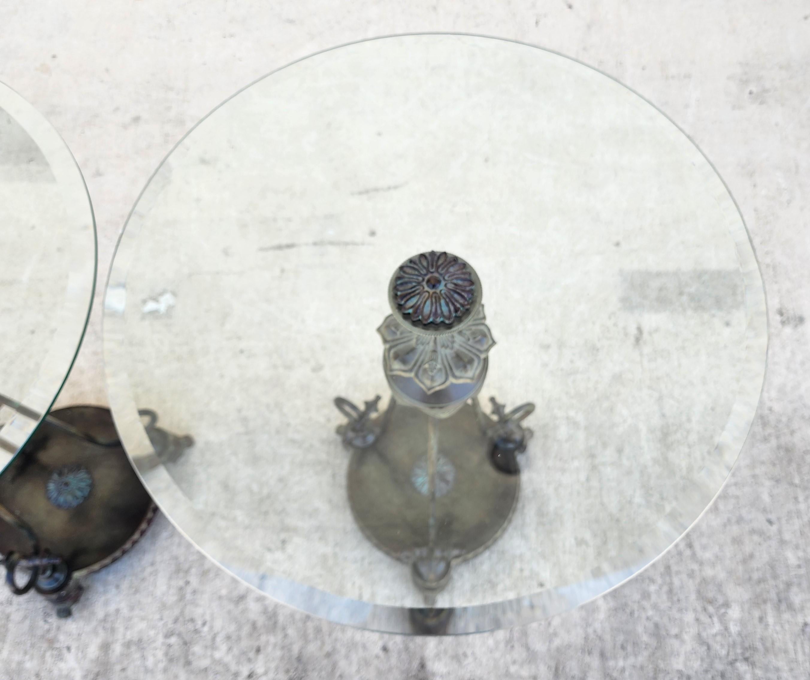 Paire de tables d'appoint Verdi Gris Bronze Gueridon en vente 1