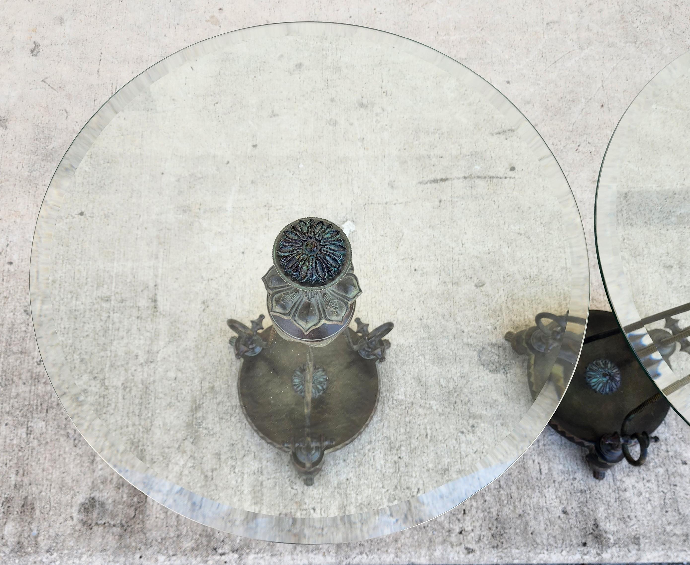 Paire de tables d'appoint Verdi Gris Bronze Gueridon en vente 2