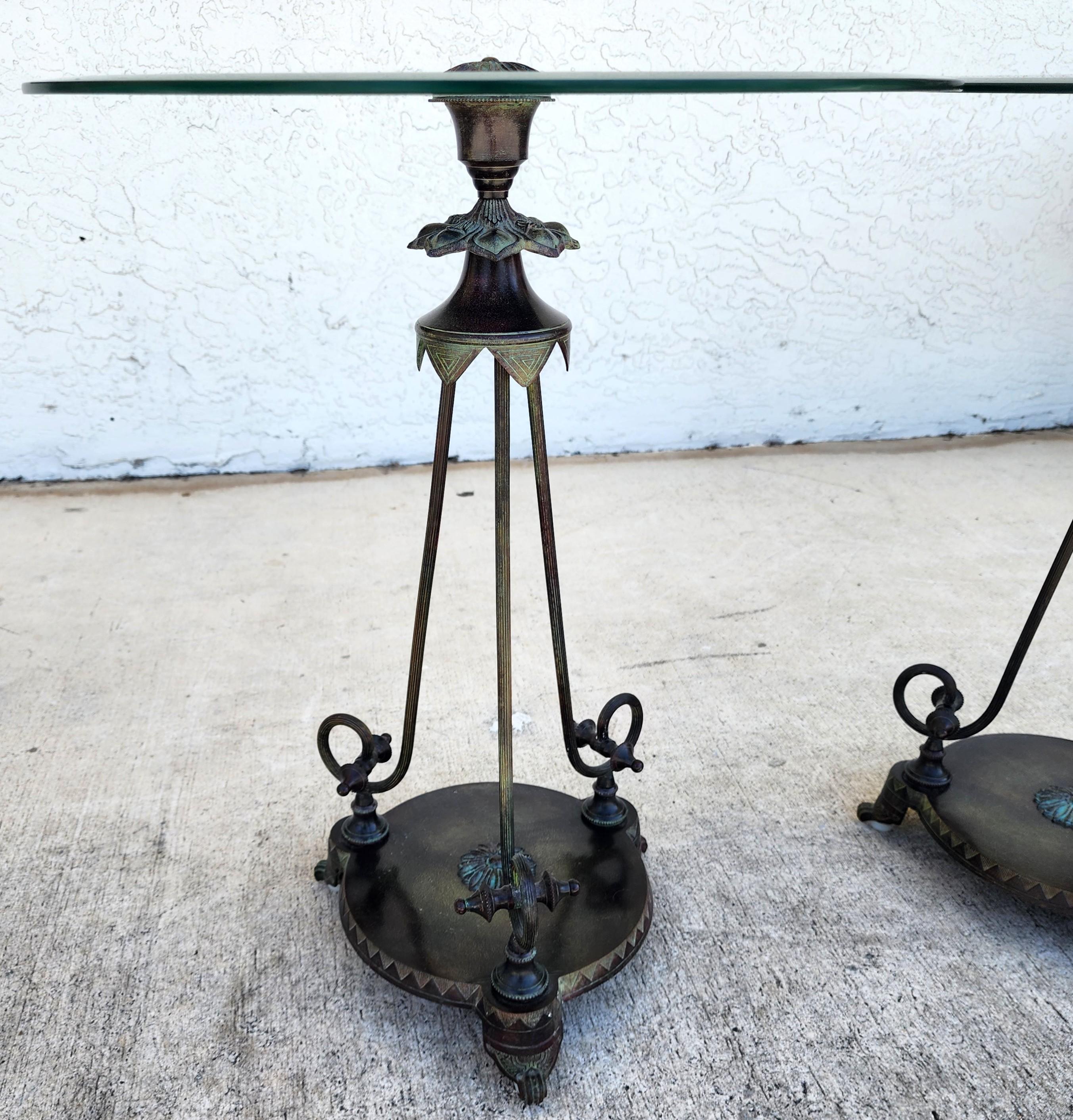 Paire de tables d'appoint Verdi Gris Bronze Gueridon en vente 4