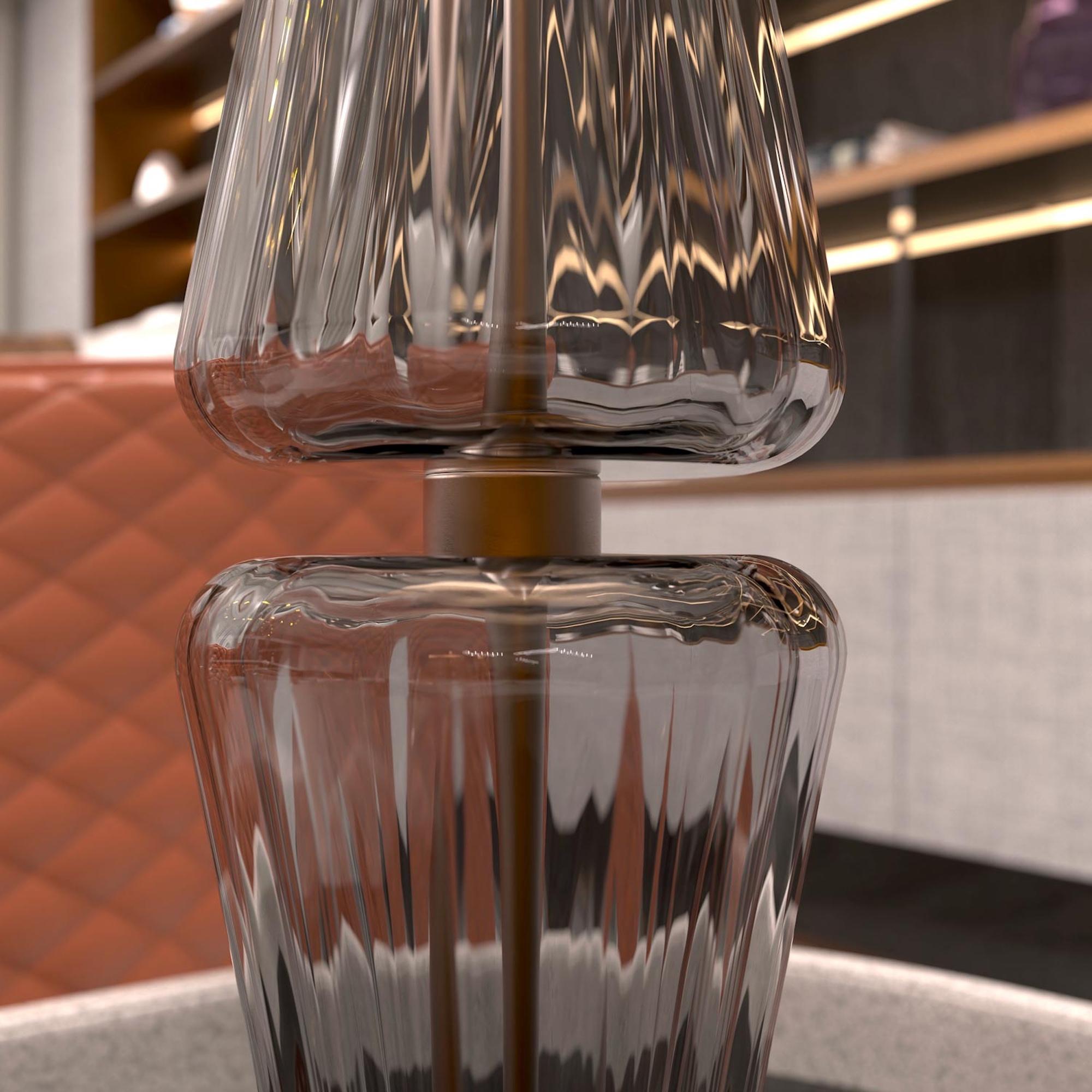 VERDI Handgefertigte moderne Tischlampe aus Muranoglas Made in Italy im Angebot 2