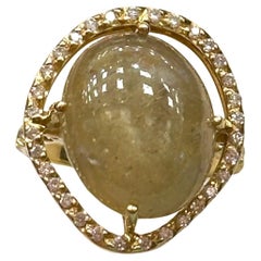 VERDI Rutile Quartz 18 Karat Yellow Gold and Diamond Ring