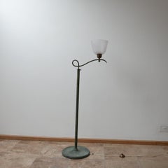 Verdigris Adjustable Midcentury Belgium Antique Floor Lamp