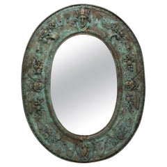 Antique Verdigris Brass Mirror