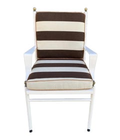 Verdigris Brass & White Chair