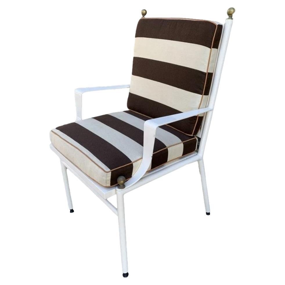 Verdigris Brass & White Chair For Sale