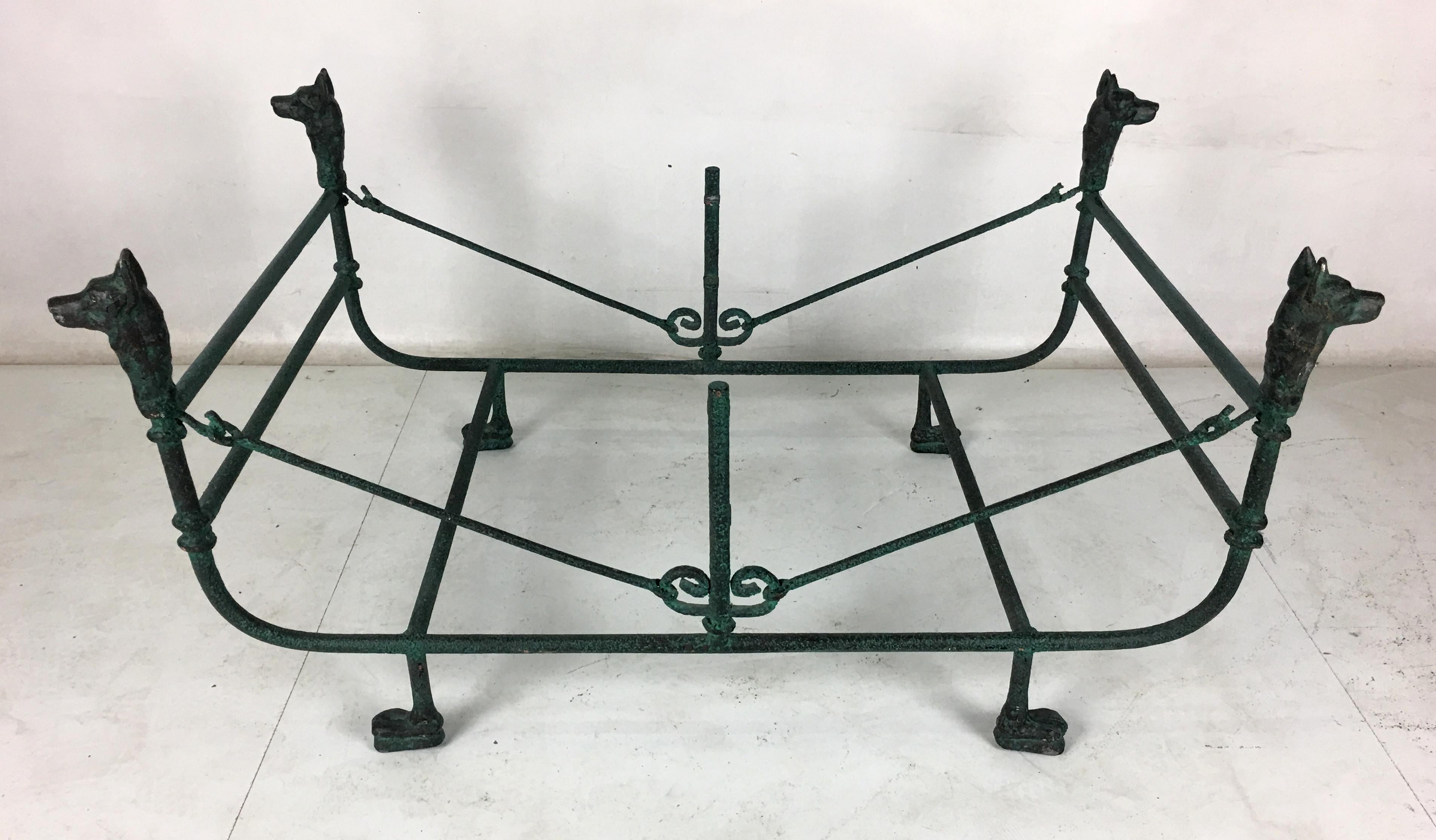 Mid-Century Modern Verdigris Bronze Coffee Table in the Style of Giacometti