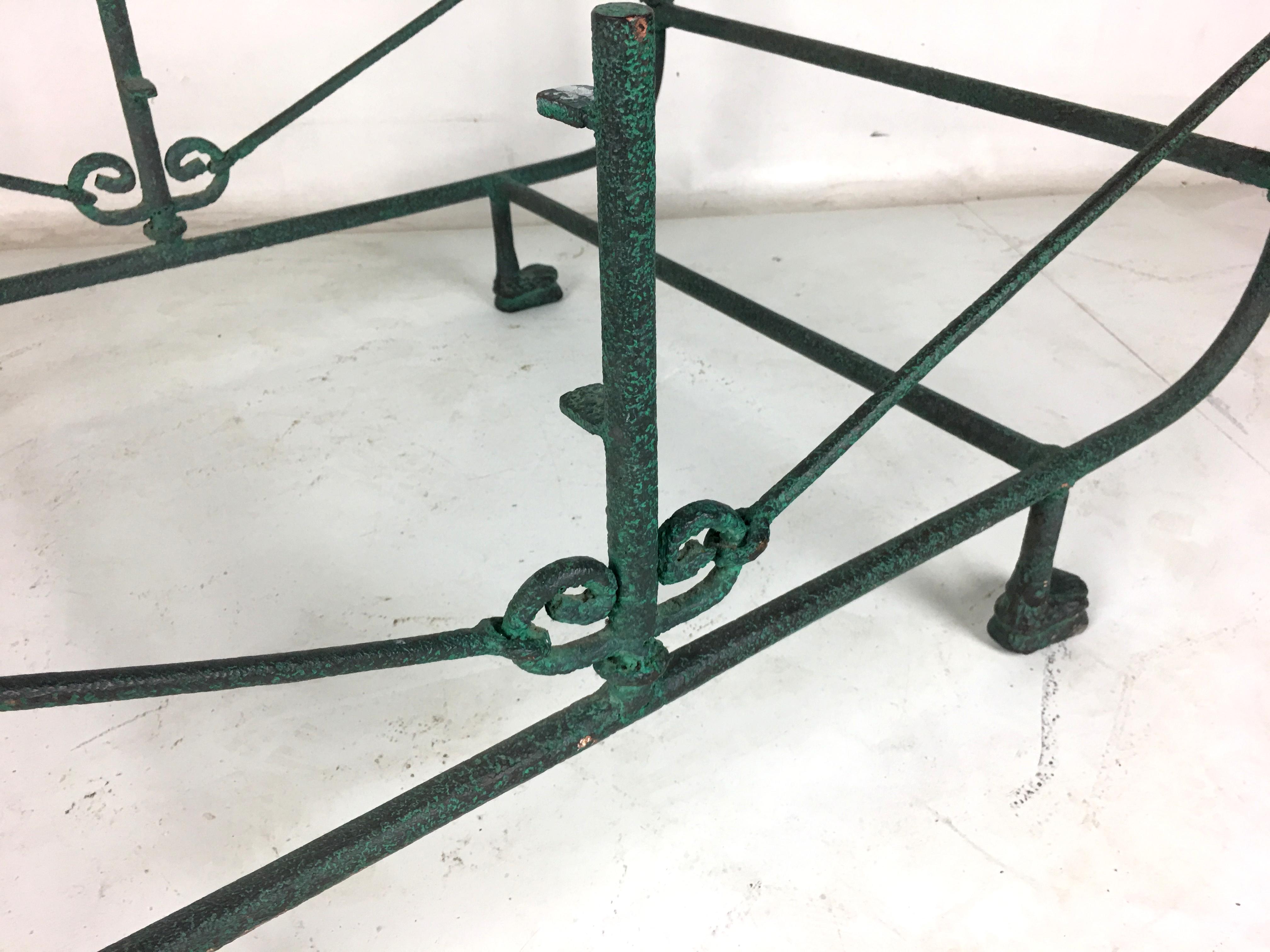 Verdigris Bronze Coffee Table in the Style of Giacometti In Excellent Condition In Danville, CA