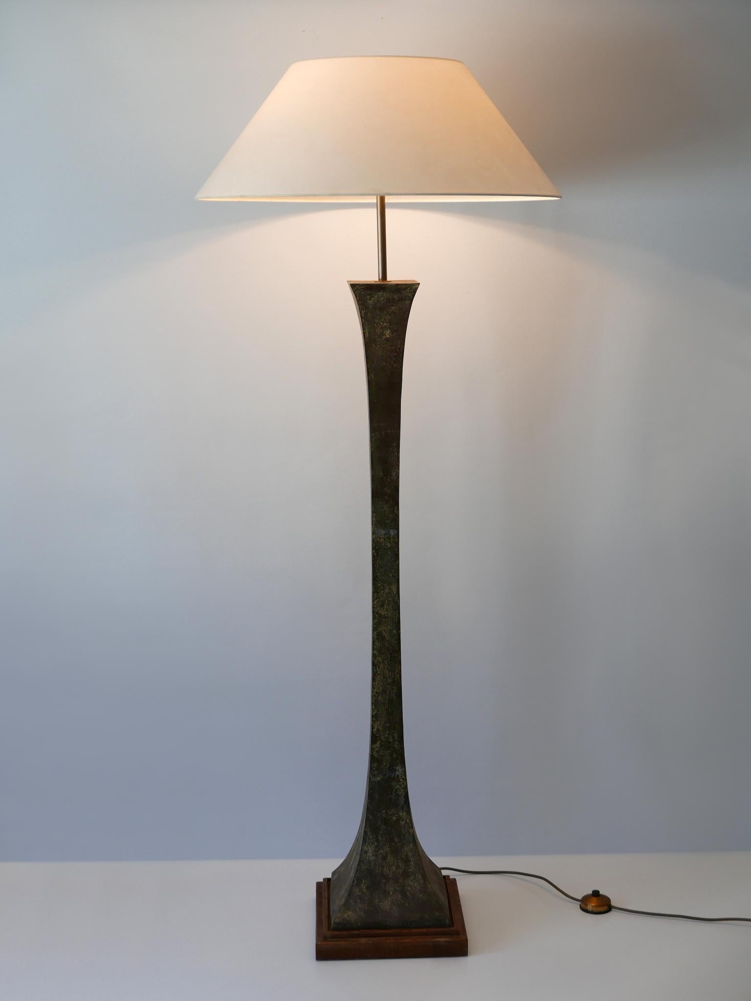 American Verdigris Bronze Floor Lamp by Stewart Ross James for Hansen Lighting, 1960s For Sale