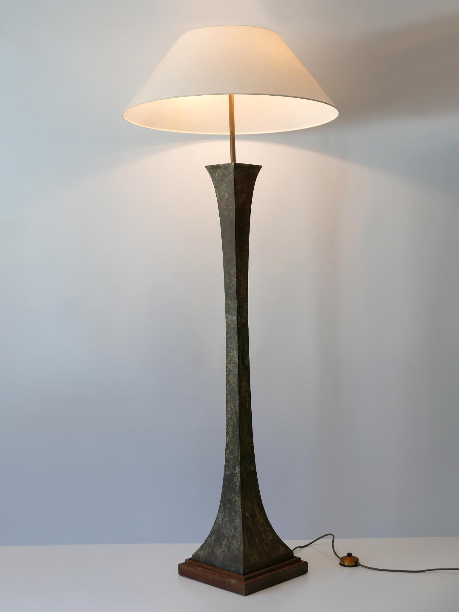 Wood Verdigris Bronze Floor Lamp by Stewart Ross James for Hansen Lighting, 1960s For Sale
