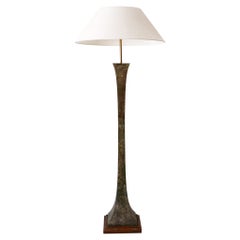 Lampada da terra in bronzo Verdigris di Stewart Ross James per Hansen Lighting, anni '60