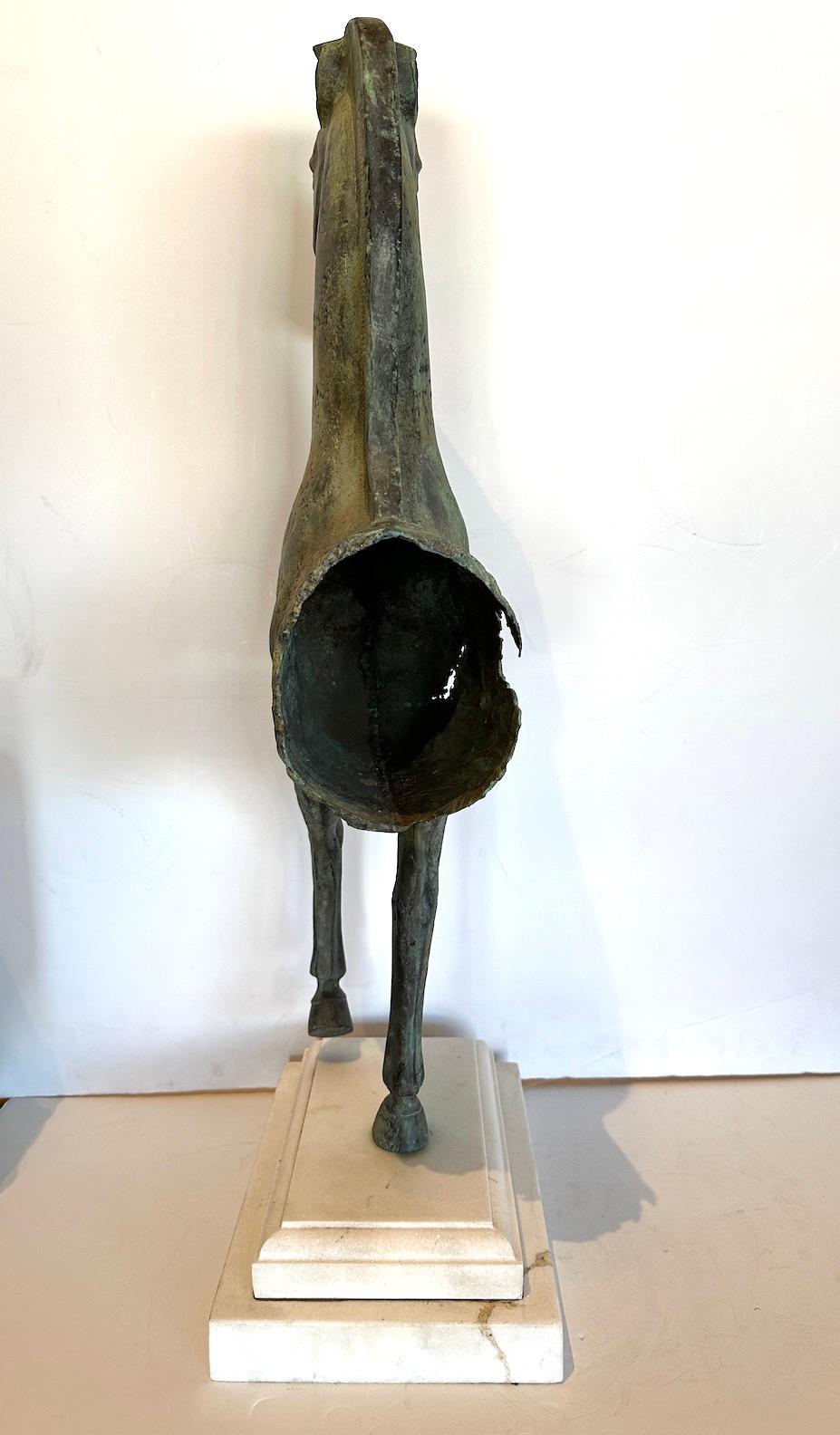 Verdigris Bronze Horse Fragment In Good Condition For Sale In Newport Beach, CA