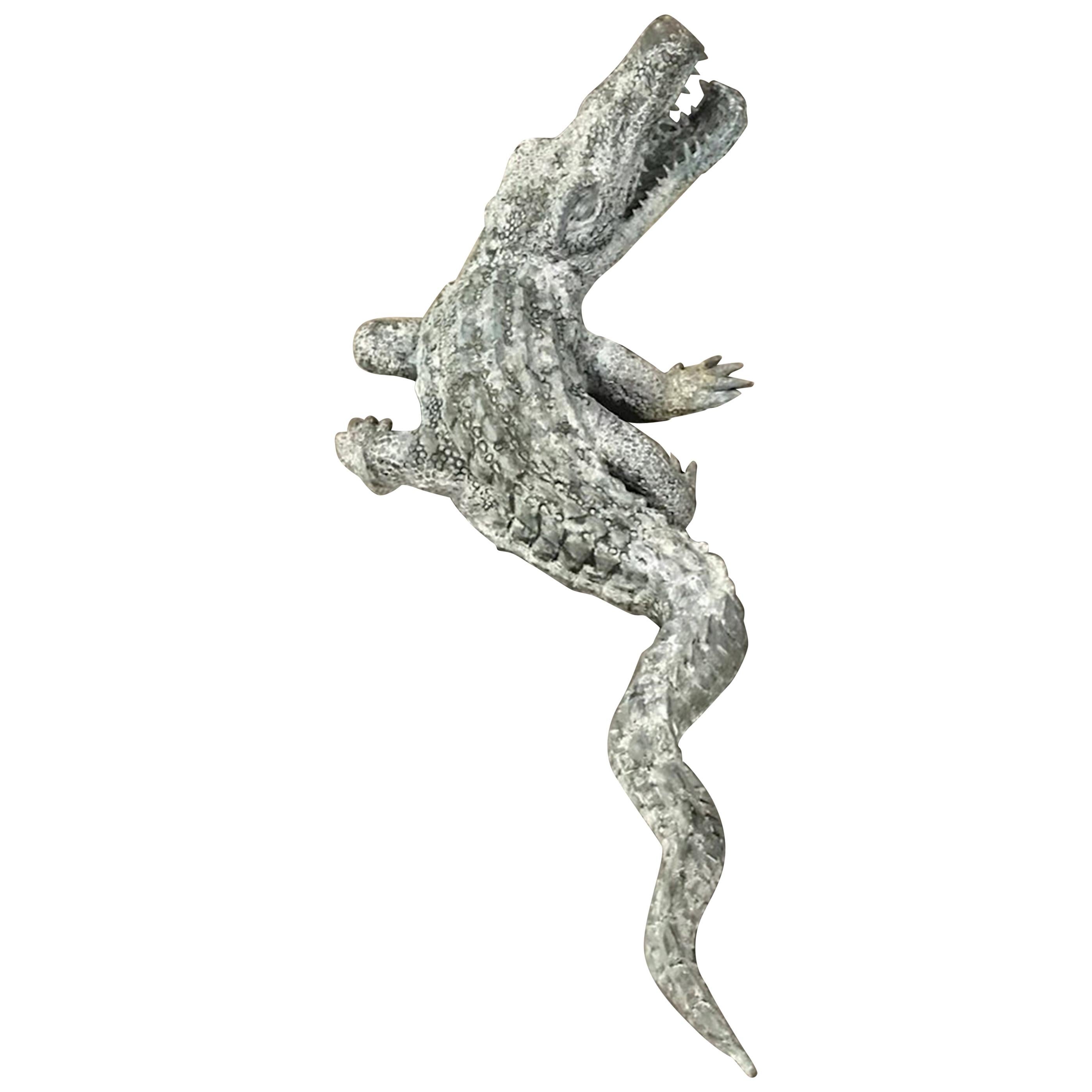 Verdigris Bronze of an American Alligator For Sale