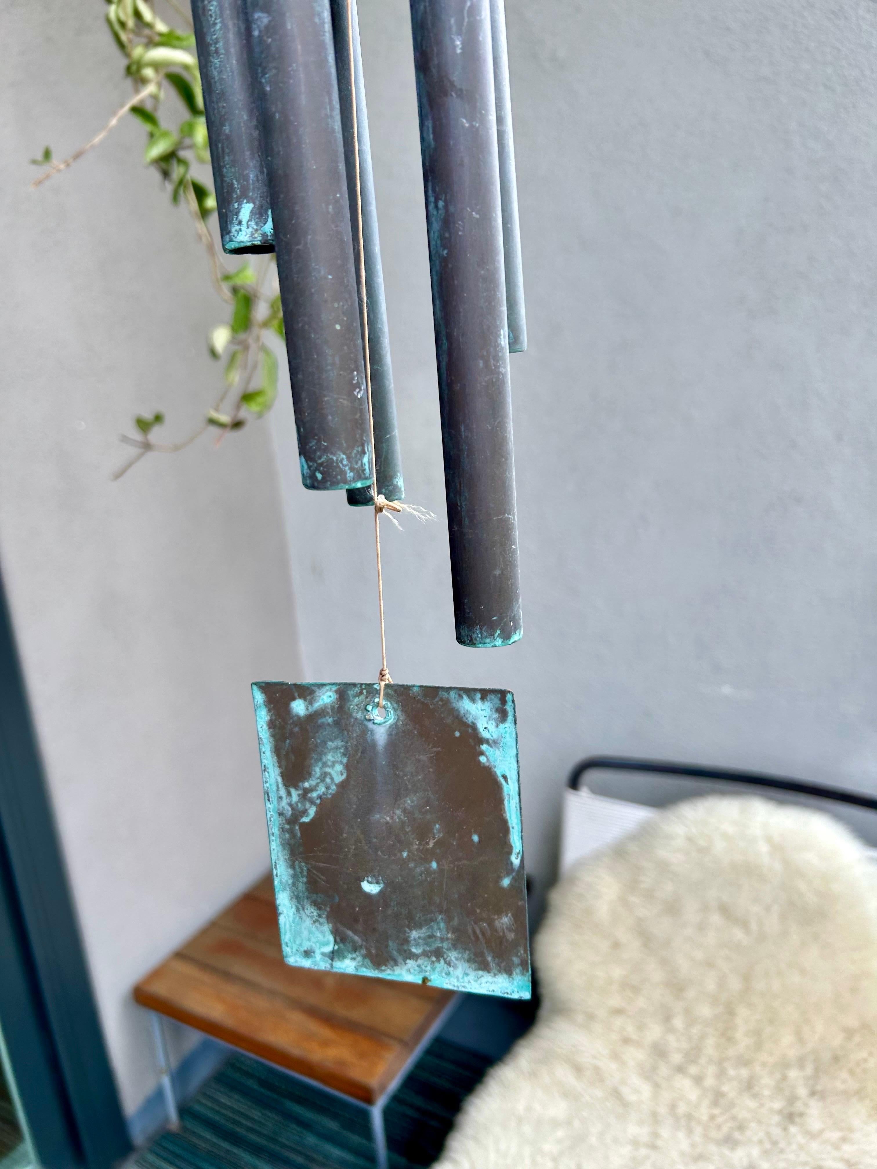 Verdigris Bronze Wind Chime  In Good Condition For Sale In Los Angeles, CA