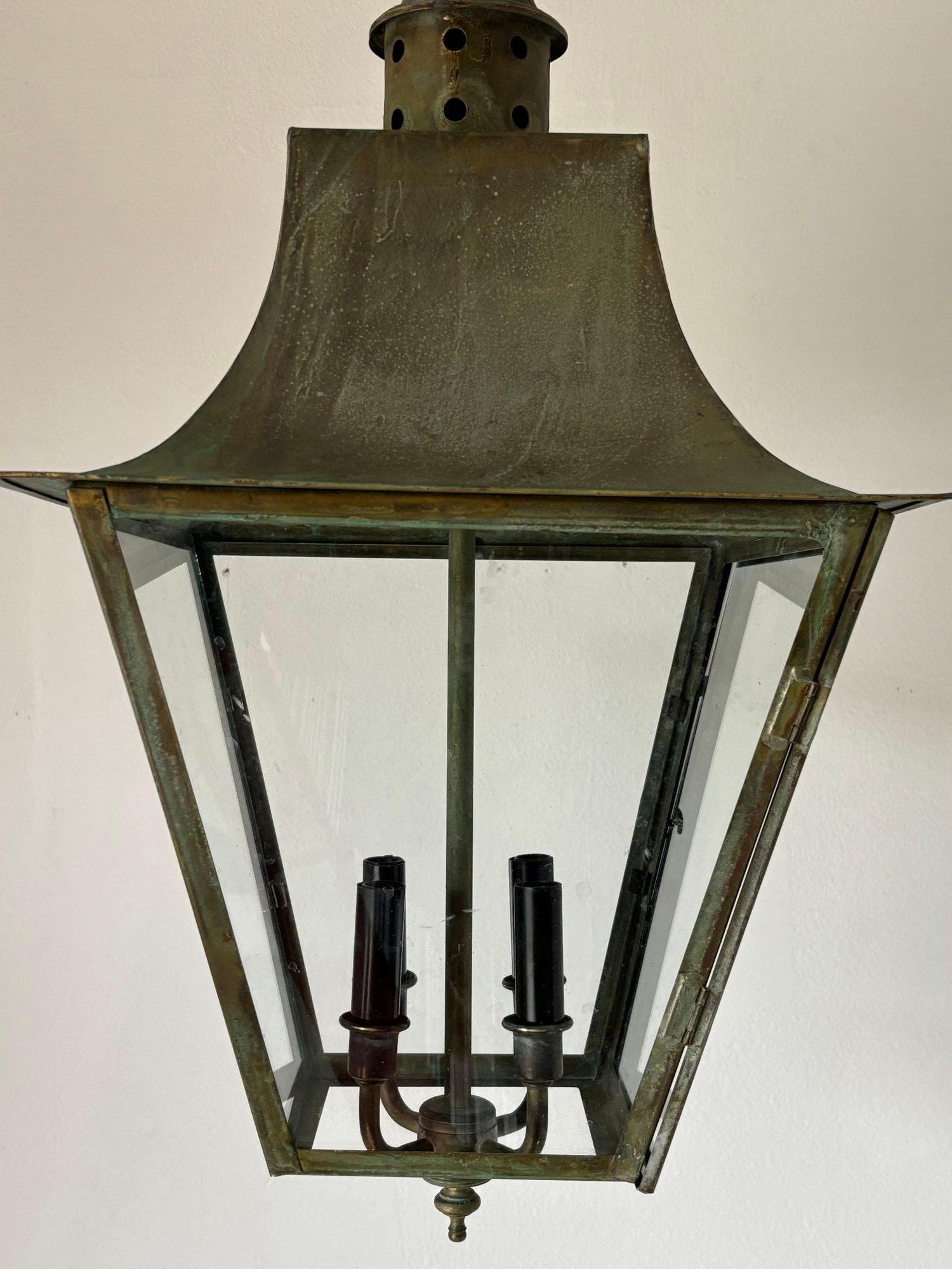 Verdigris Copper Brass Hanging Hall Lantern 8