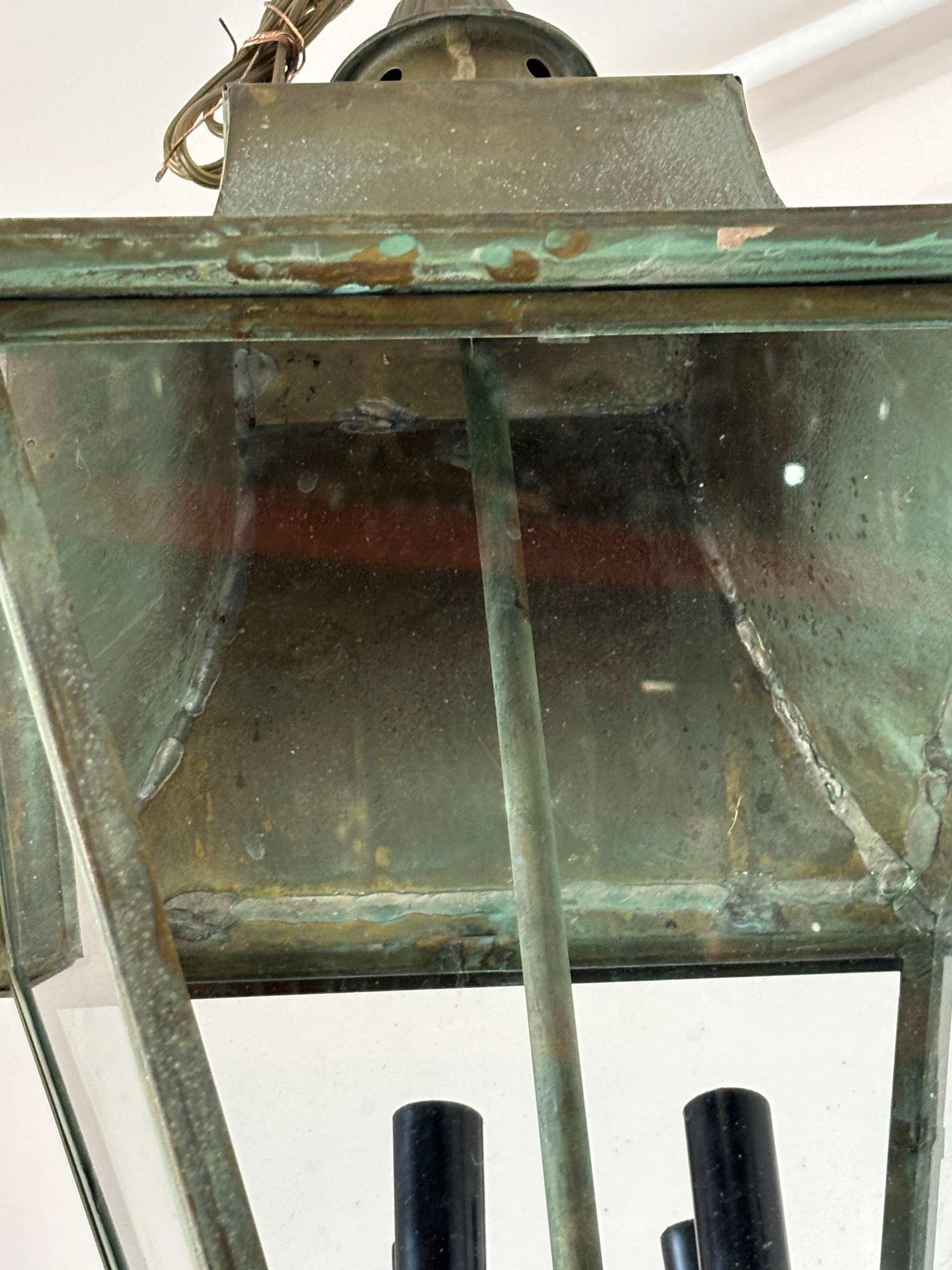 Verdigris Copper Brass Hanging Hall Lantern 11