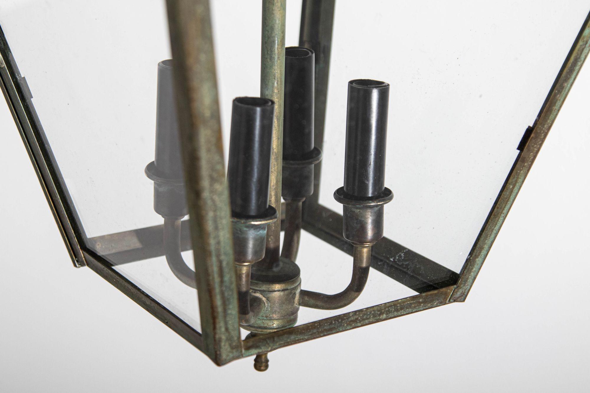Verdigris Copper Brass Hanging Hall Lantern 1