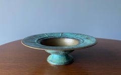 Verdigris Copper Footed Bowl, Italy, 1960's
