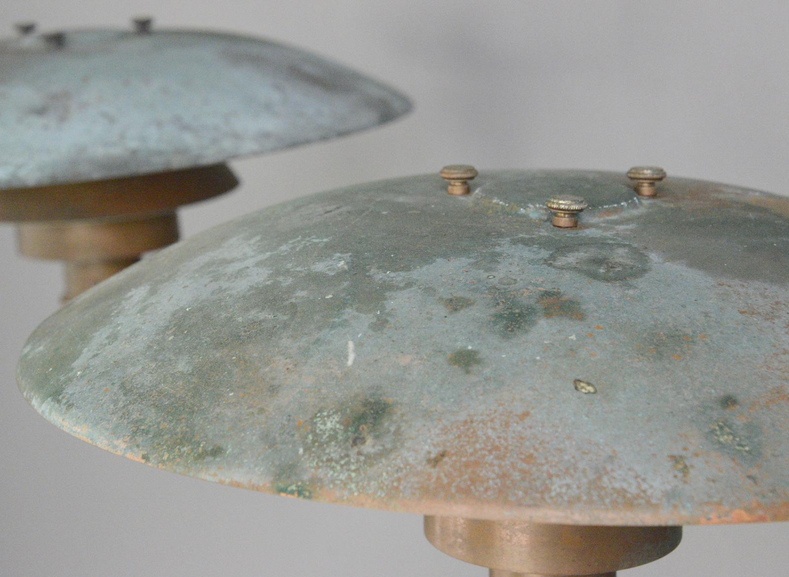 Verdigris Copper PH5 Louis Poulson Wall Lights, circa 1950s In Good Condition In Gloucester, GB