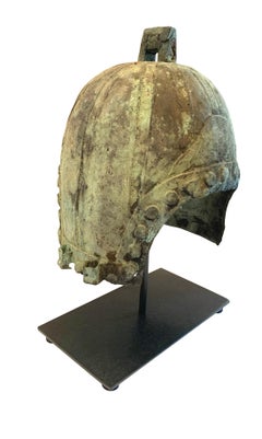 Verdigris Helmut Sculpture, France, Midcentury