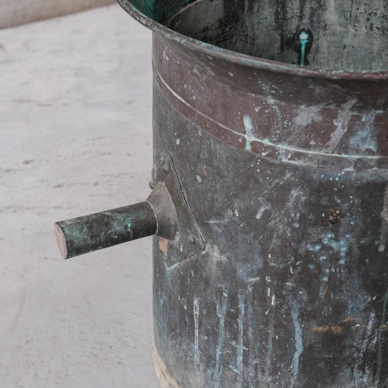 Verdigris Industrial Copper Vat Planter For Sale at 1stDibs