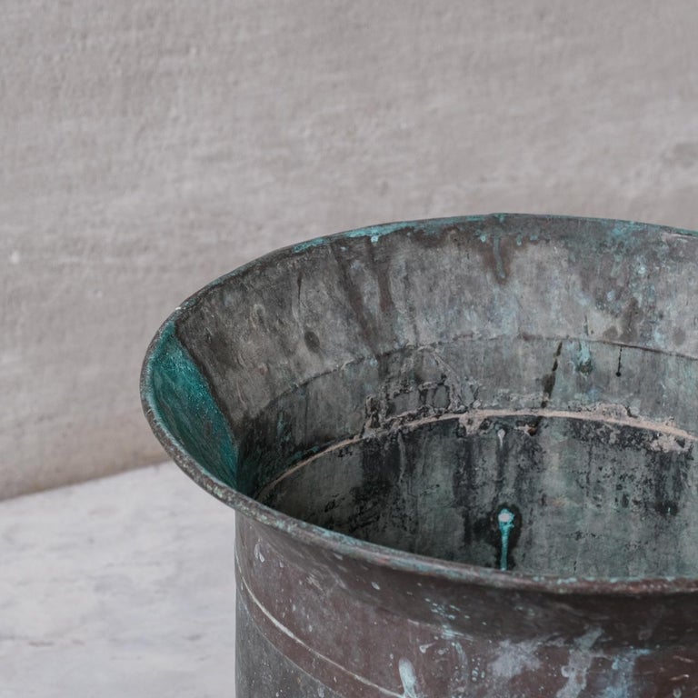 Verdigris Industrial Copper Vat Planter For Sale at 1stDibs