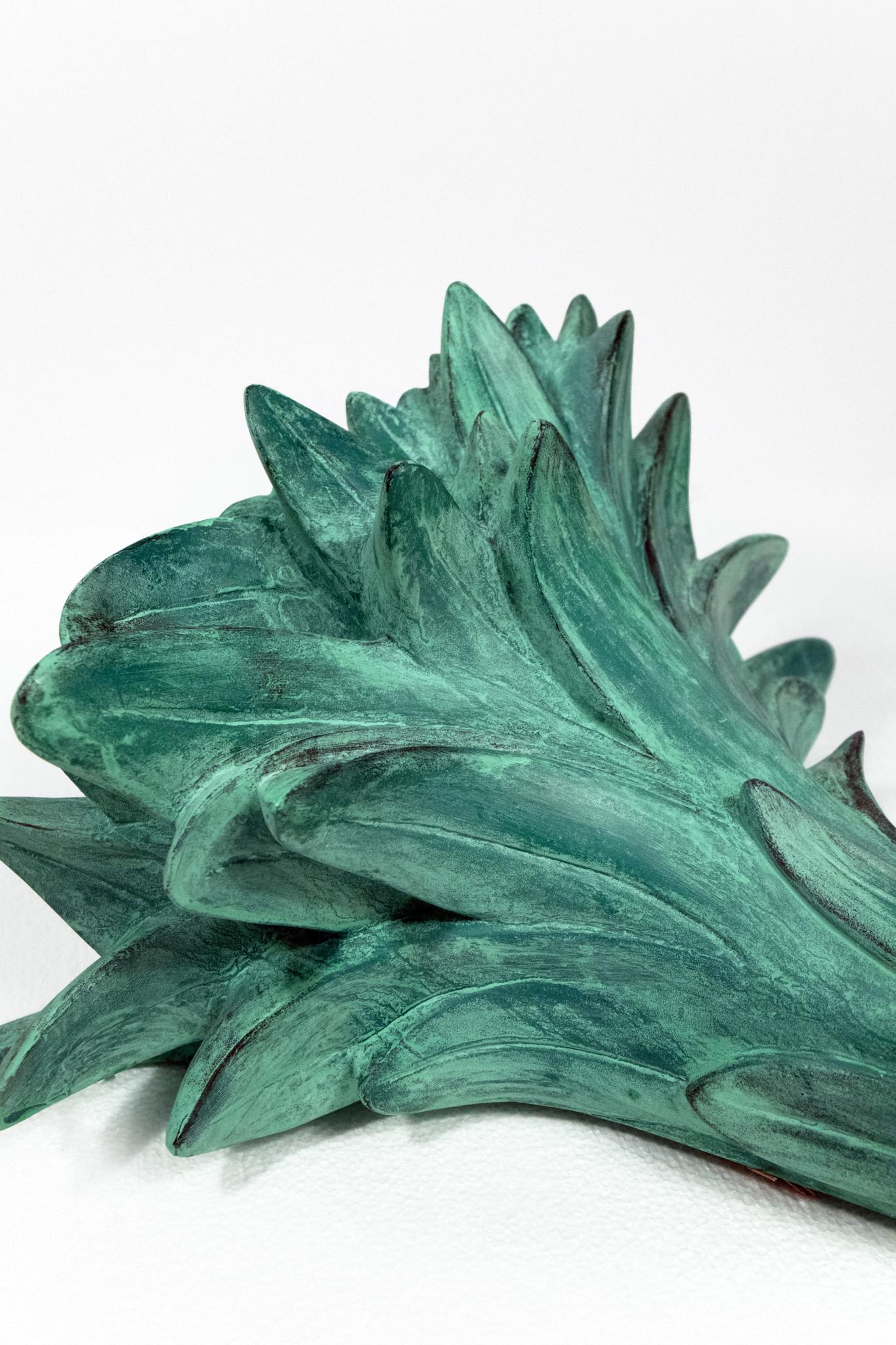 Peint à la main Applique Las Palmas Verdigris de David Duncan Studio en vente
