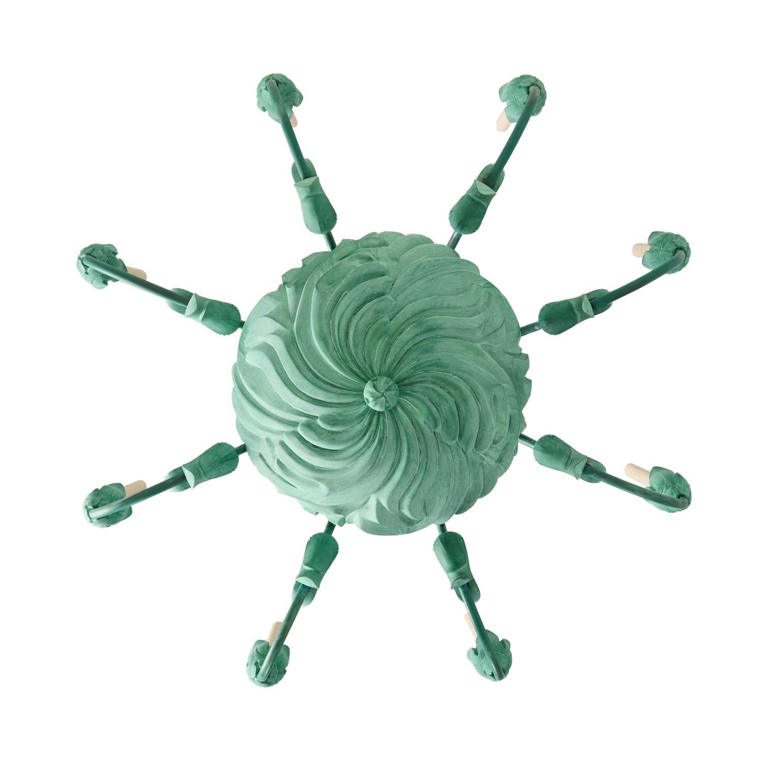 Cast Verdigris Tenerife Chandelier by David Duncan Studio For Sale