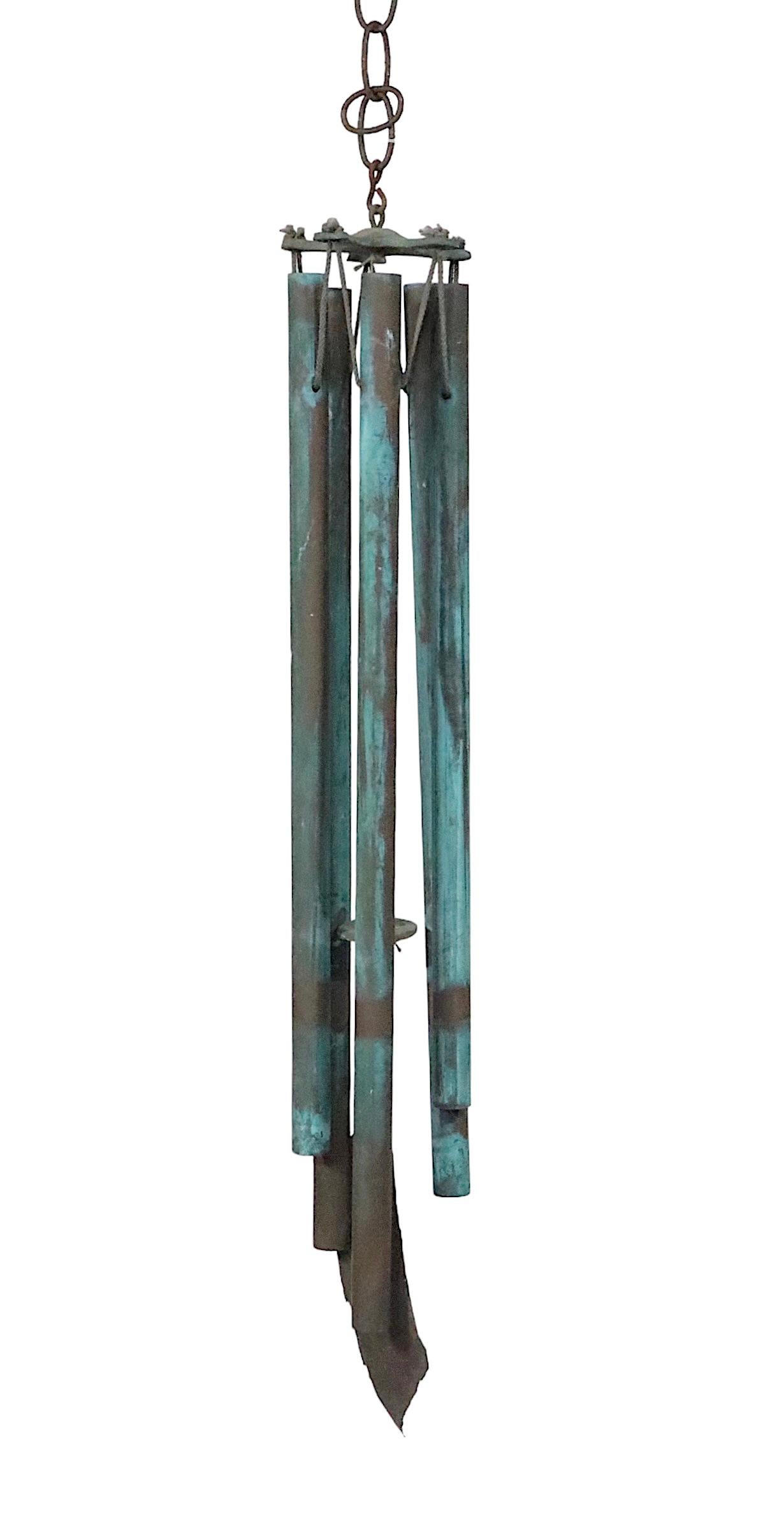 Verdigris Wind Chime in the style of Paolo Soleri and Walter Lamb  For Sale 1