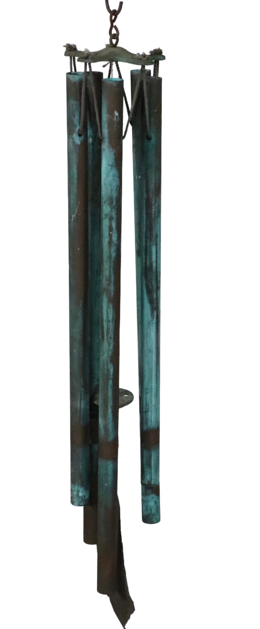 Verdigris Wind Chime in the style of Paolo Soleri and Walter Lamb  For Sale 2