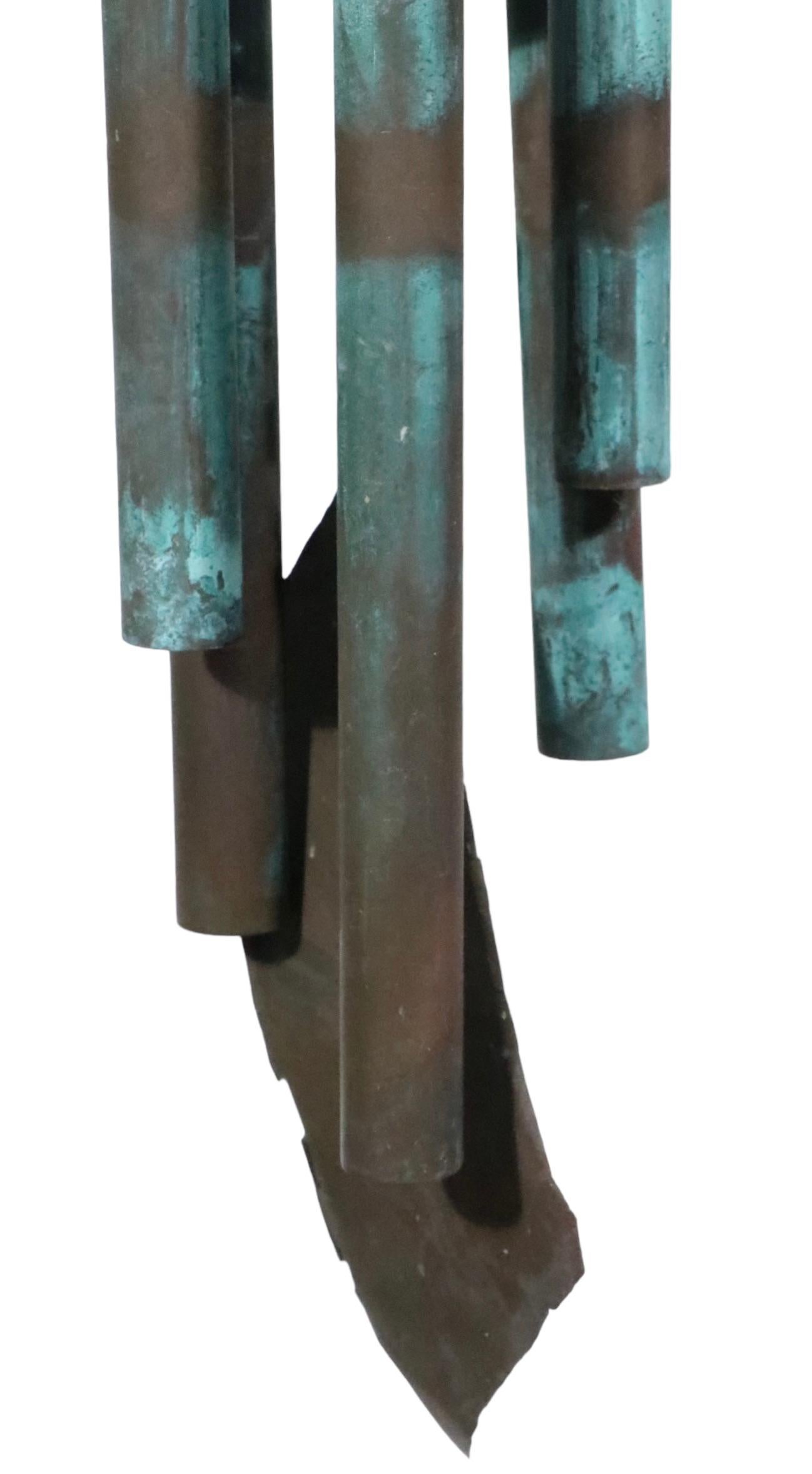 20th Century Verdigris Wind Chime in the style of Paolo Soleri and Walter Lamb  For Sale