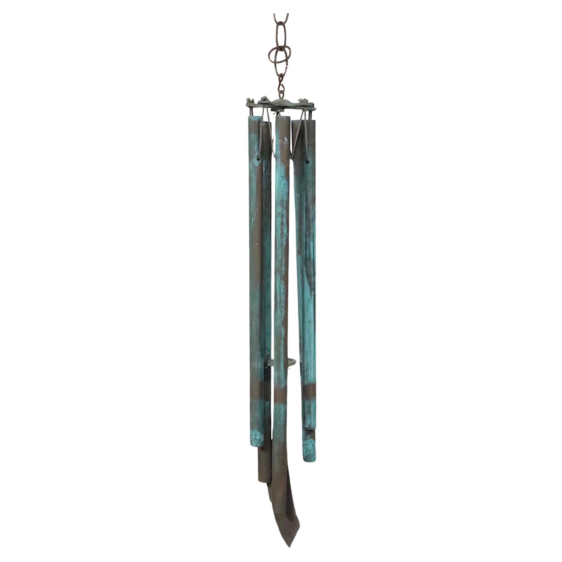 Verdigris Wind Chime in the style of Paolo Soleri and Walter Lamb 