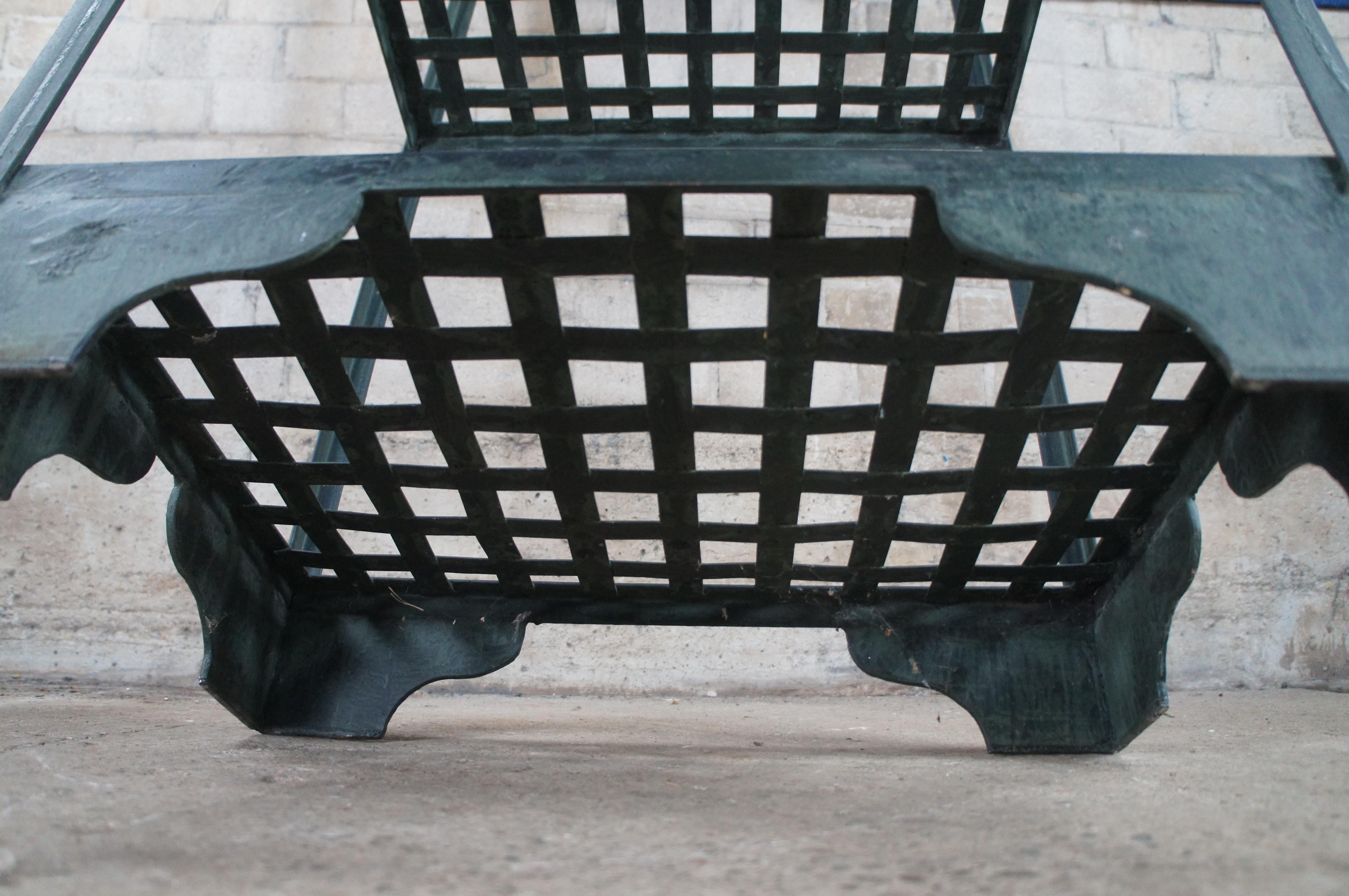 Verdigris Hierro Tejido Forma Pagoda Etagere Estante de Pared Estante para Plantas Vintage 83