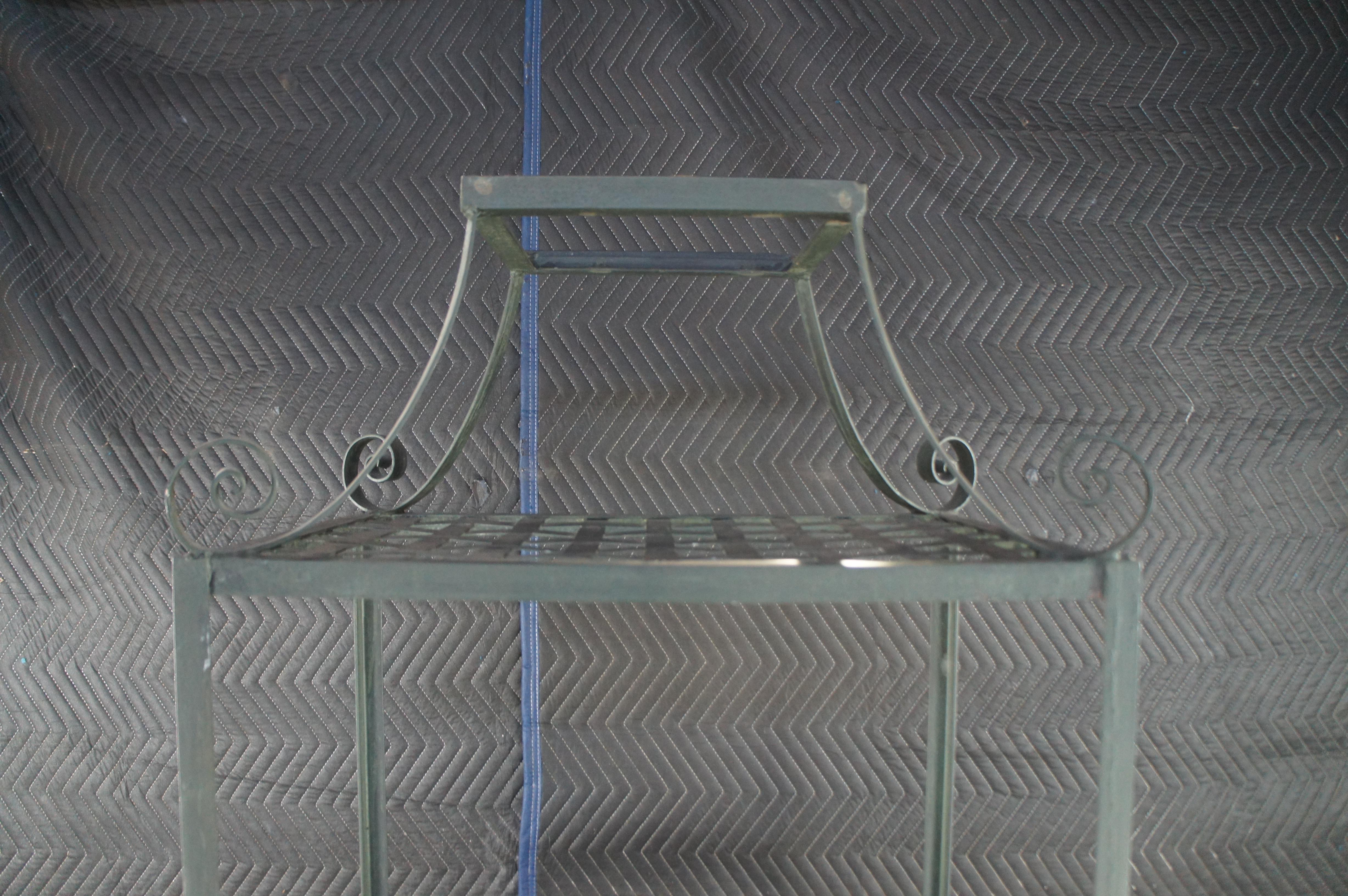 Verdigris Hierro Tejido Forma Pagoda Etagere Estante de Pared Estante para Plantas Vintage 83
