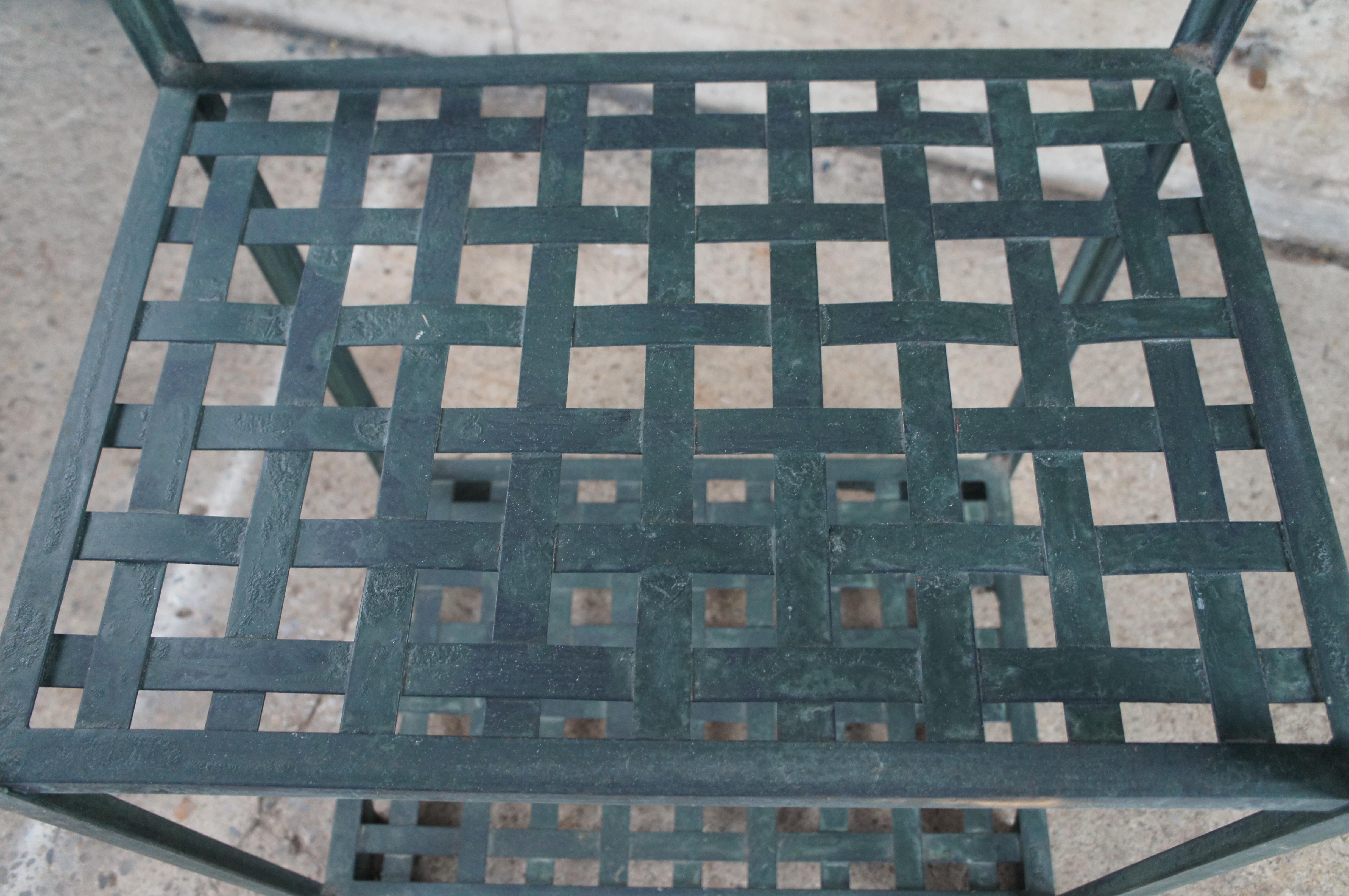 Verdigris Hierro Tejido Forma Pagoda Etagere Estante de Pared Estante para Plantas Vintage 83