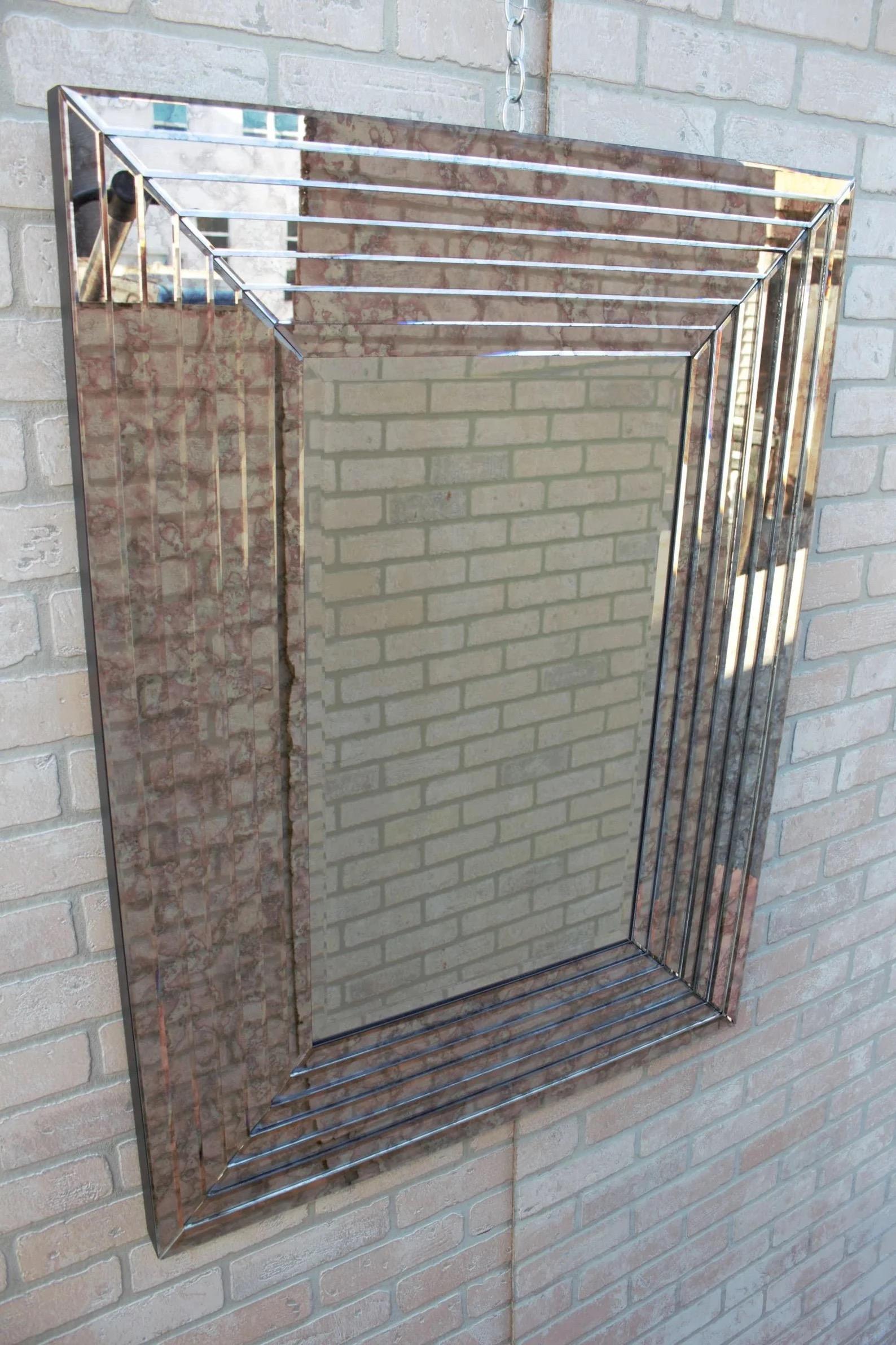 Verdome Art Mirror by Restoration Hardware
This large verdrome postmodern mirror by Restoration Hardware has a beautiful mirrored frame. This place can be hung vertically or horizontally.

Circa Early 21st Century

Dimensions:
H 40