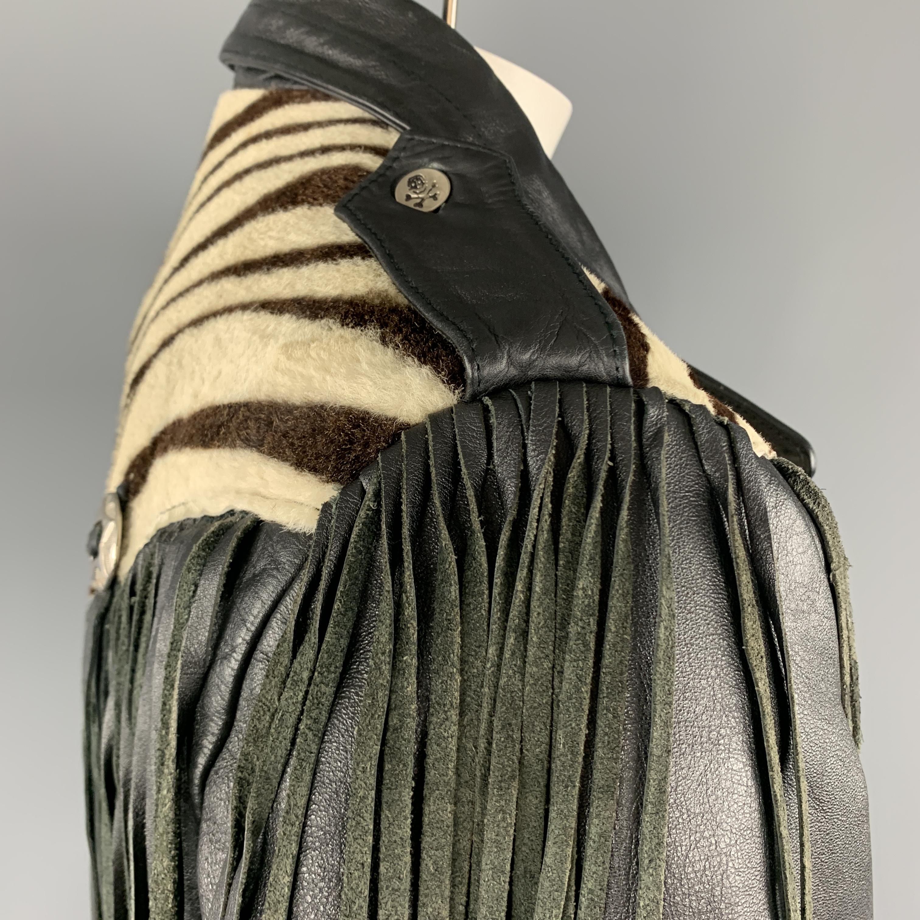 zebra leather jacket