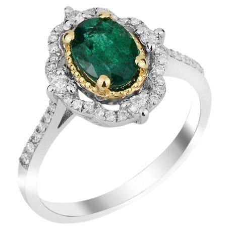 1.17ct Emerald And Diamond Ring