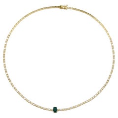 3.00ct Smaragd und Diamant Halskette