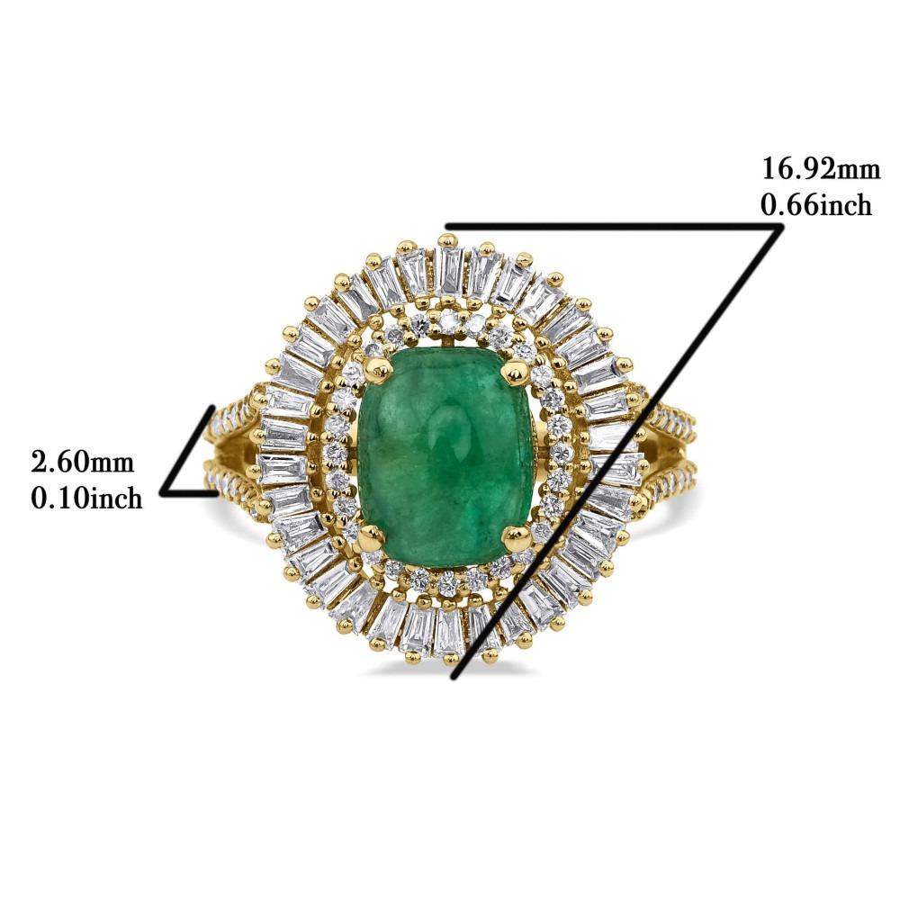 3.37ct Diamond Cluster Emerald Ring For Sale 2