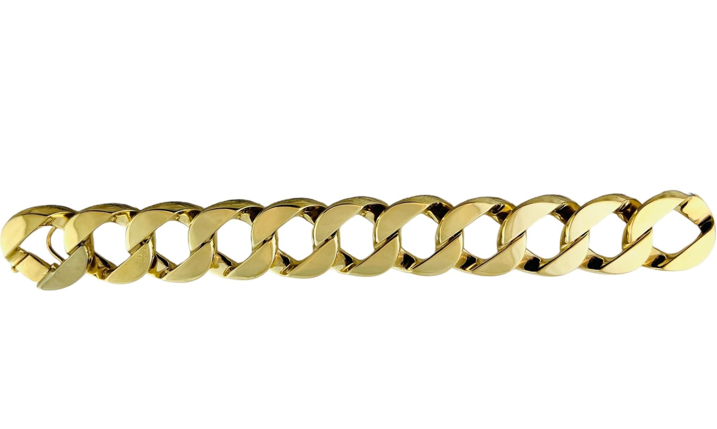 Verdura 14K Yellow Gold Classic Greta Garbo Style Gold Curb Link Bracelet #16770 For Sale 1