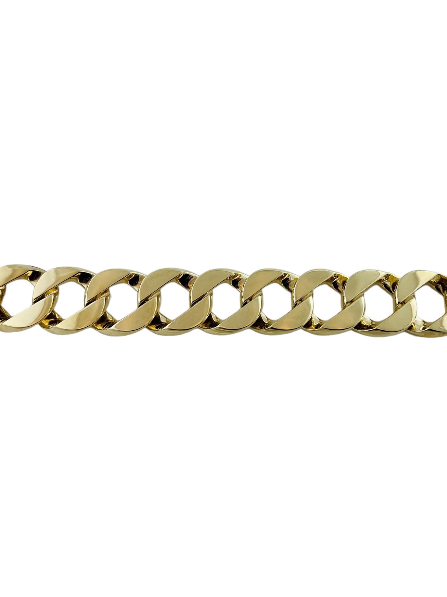Verdura 14K Yellow Gold Classic Greta Garbo Style Gold Curb Link Bracelet #16770 For Sale 3