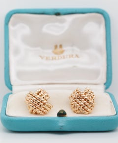 Verdura 14K Yellow Gold Rope Knot Cufflinks Rare