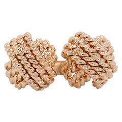 Verdura 14K Yellow Gold Rope Knot Cufflinks Rare