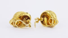 Verdura 18 Karat Gold Turban Shell Ear Clips