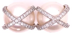 Verdura 18 Karat White Gold Wrapped Pearl and Diamond Earrings