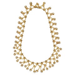 Verdura 18ct Yellow Gold and Round Brilliant Diamond 'Regatta' Necklace
